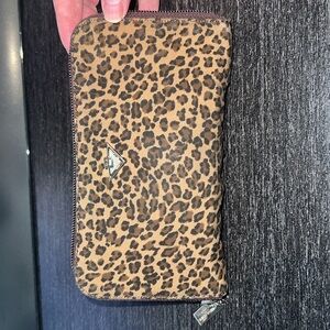 Bottega veneta leopard print zippy wallet